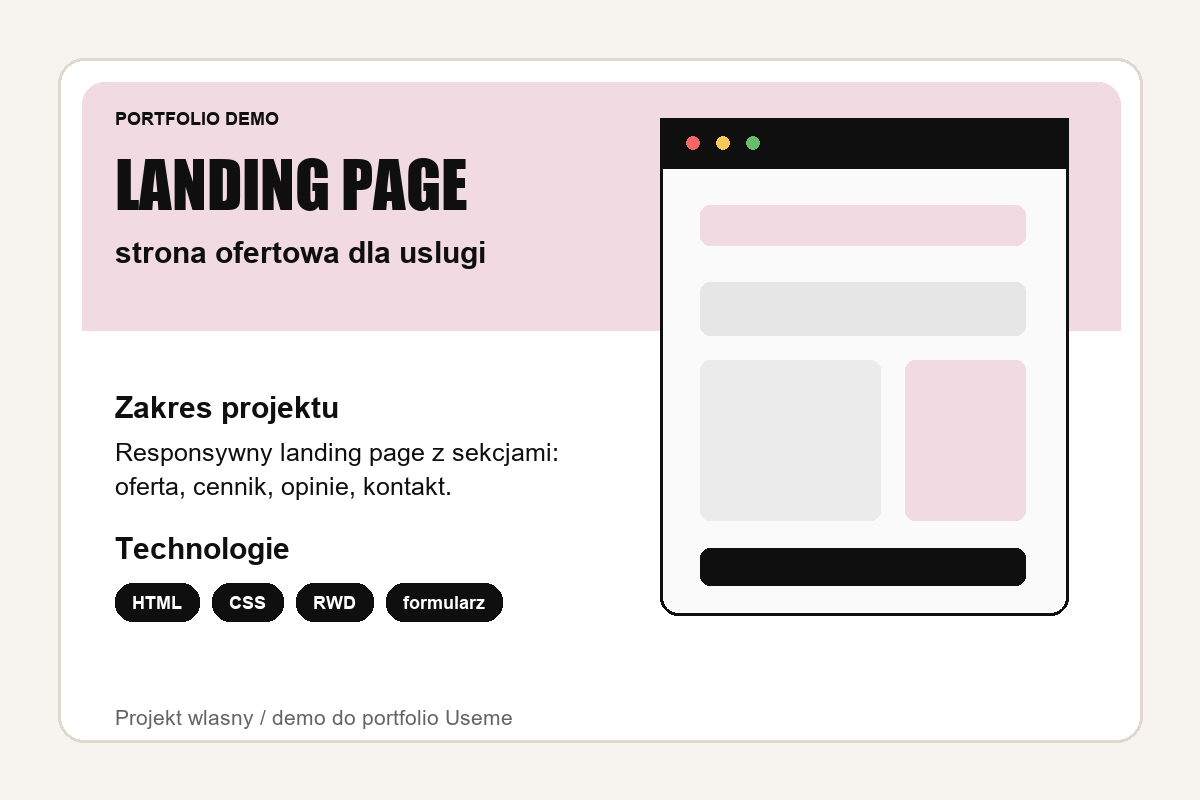 Miniatura projektu landing page